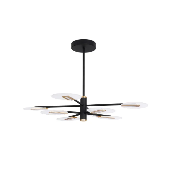 Nova Luce Genti - lampe suspendue - Ø 89 x 63 cm - 56W LED inclus - noir et or
