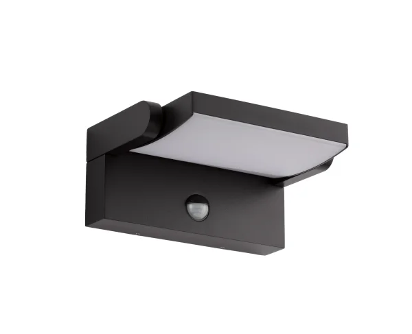 Nova Luce Gerber - applique murale d’extérieur avec détecteur - 21 x 16,5 x 10 cm - LED 20W incluse - IP54 - noir
