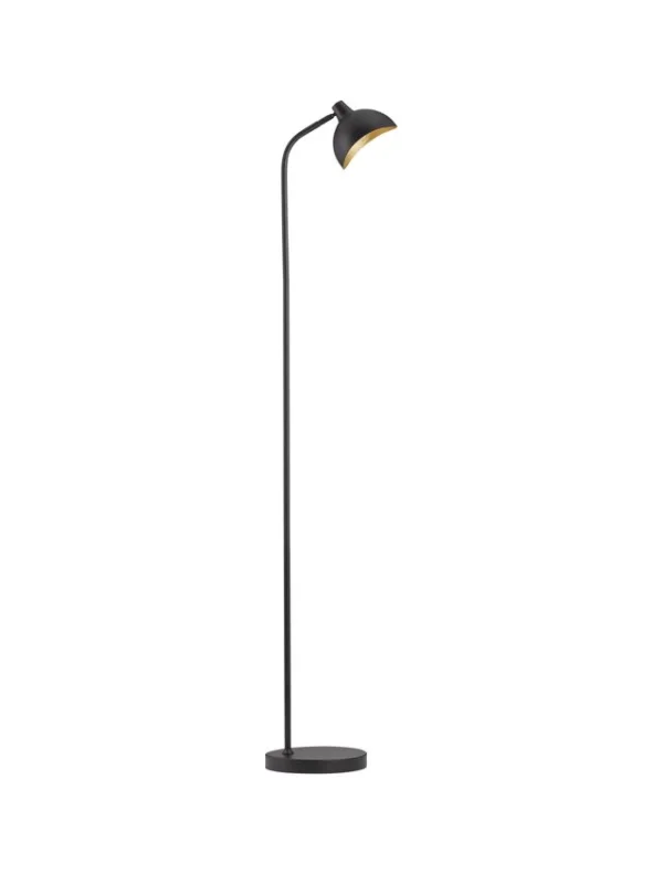 Nova Luce Geti - lampadaire - Ø 22 x 150 cm - noir et or