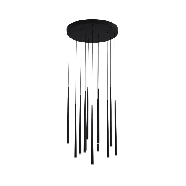 Nova Luce Giono - lampe suspendue - Ø 50 x 230 cm - 12 x 3W LED inclus - noir sable