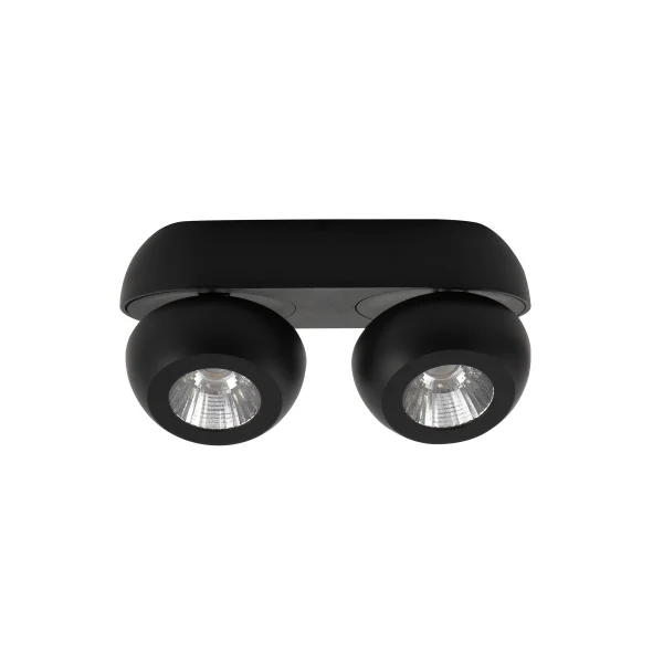 Nova Luce Gon - spot en saillie 2L - 25 x 11 x 9 cm - 2 x 5W LED inclus - noir sable
