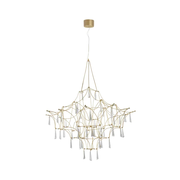 Nova Luce Goro - lampe suspendue - Ø 80 x 160 cm - 20W LED inclus - or et transparent