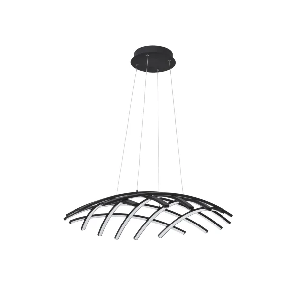 Nova Luce Gropius - lampe suspendue - Ø 81 x 150 cm - 83W LED dimmable inclus - noir sable