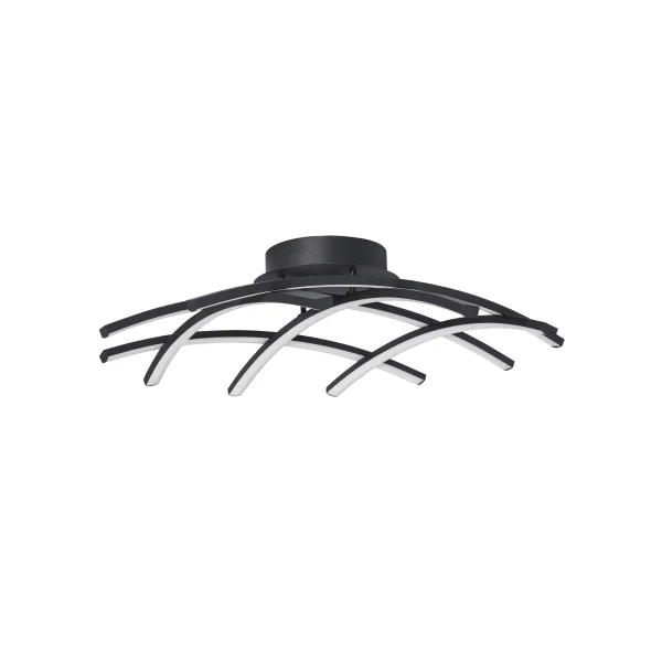 Nova Luce Gropius - plafonnier - Ø 59 x 15 cm - 36W LED dimmable inclus - noir sable