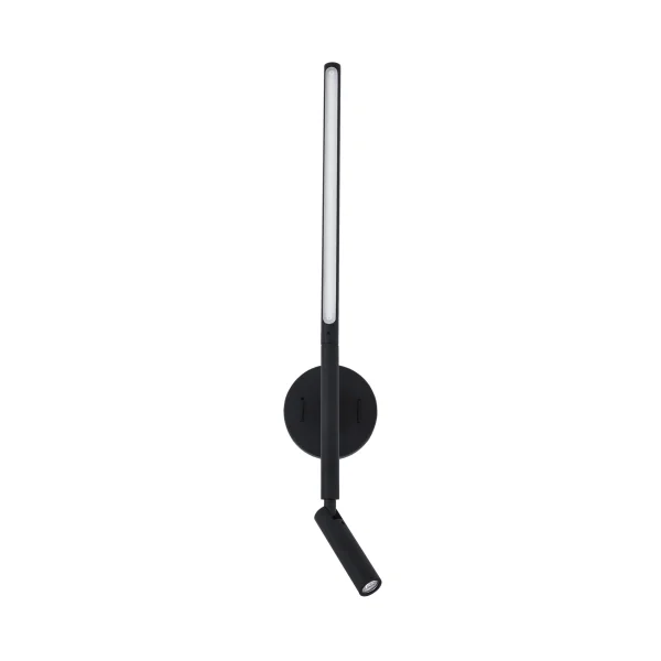 Nova Luce Handy - applique murale avec interrupteur - 13,6 x 2 x 55 cm - 6W + 3W LED inclus - noir sable