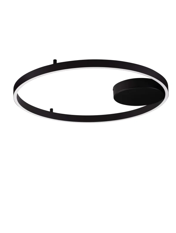 Nova Luce Hedra - plafonnier - Ø 60 x 5 cm - 60W dimmable LED inclus - noir sablé