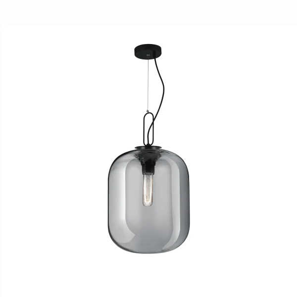 Nova Luce Hunter - lampe suspendue - Ø 25 x 130 cm - verre fumé