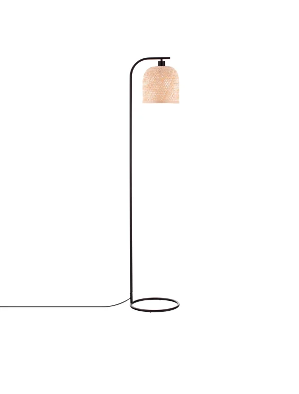 Nova Luce Intra - lampadaire - Ø 23 x 160 cm - bambou naturel et noir