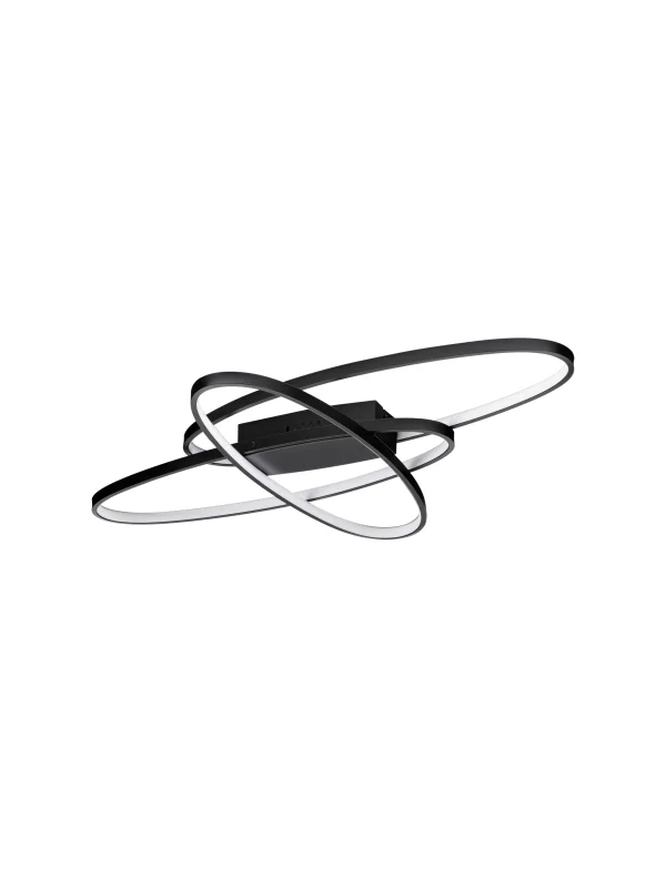 Nova Luce Ipon - plafonnier - Ø 85 x 7 cm - 47W dimmable LED inclus - noir mat