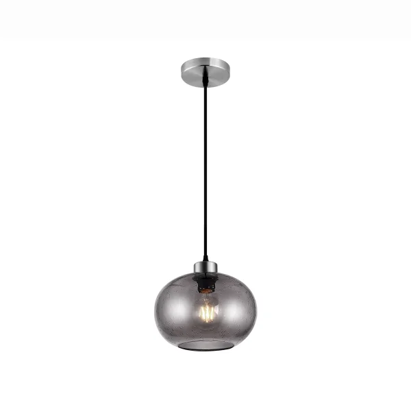 Nova Luce Jade - lampe suspendue - Ø 30 x 120 cm - verre fumé