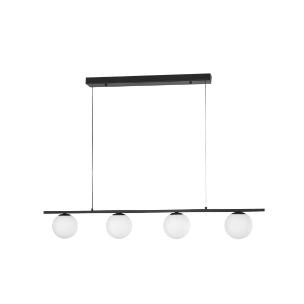 Nova Luce Joline - lampe suspendue - 72 x 12,5 x 120 cm - 32W LED inclus - noir sable et blanc opale
