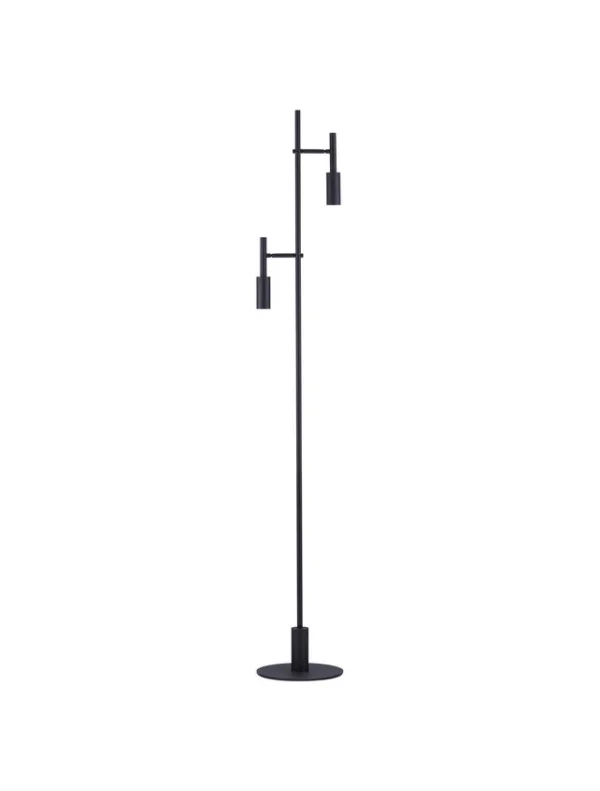 Nova Luce Joy - lampadaire avec interrupteur et prise USB - Ø 25 x 161 cm - 14W LED inclus - noir sable