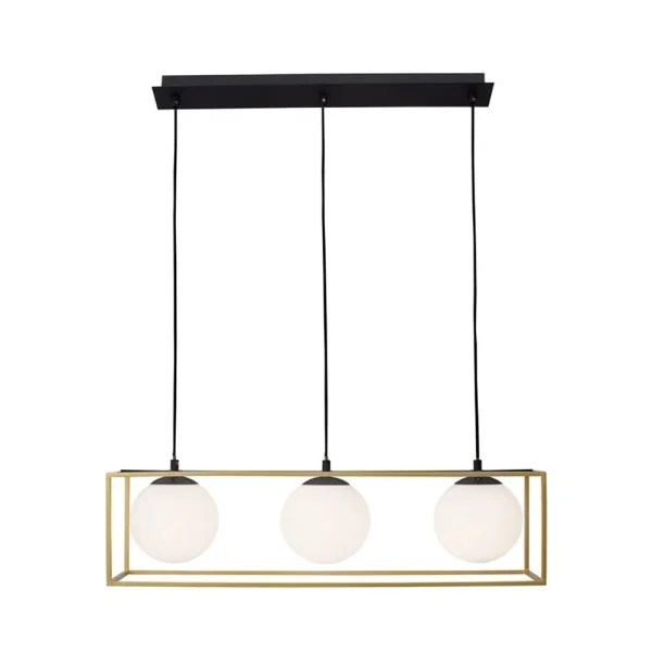 Nova Luce Juliet - lampe suspendue - 70 x 18 x 120 cm - laiton et blanc