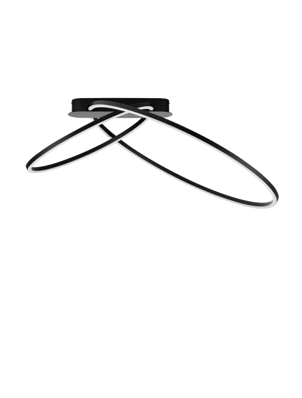 Nova Luce Kiklos - plafonnier - Ø 72 x 30 cm - 42W dimmable LED inclus - noir sablé