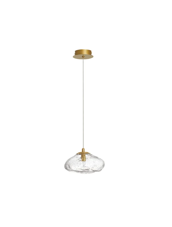 Nova Luce King - lampe suspendue - Ø 20 x 200 cm - or et transparent