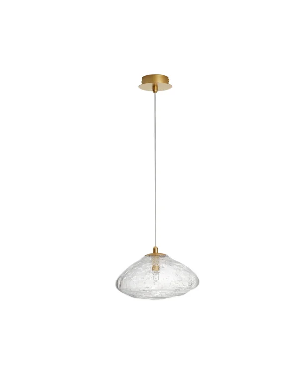 Nova Luce King - lampe suspendue - Ø 26 x 200 cm - or et transparent