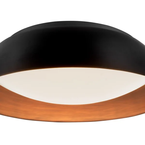 Nova Luce Landon - plafonnier - Ø 60 x 17 cm - 40W LED dimmable inclus - noir et cuivre