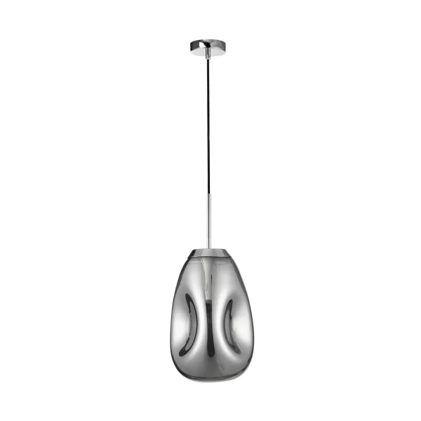 Nova Luce Lava - lampe suspendue - Ø 22 x 120 cm - chrome