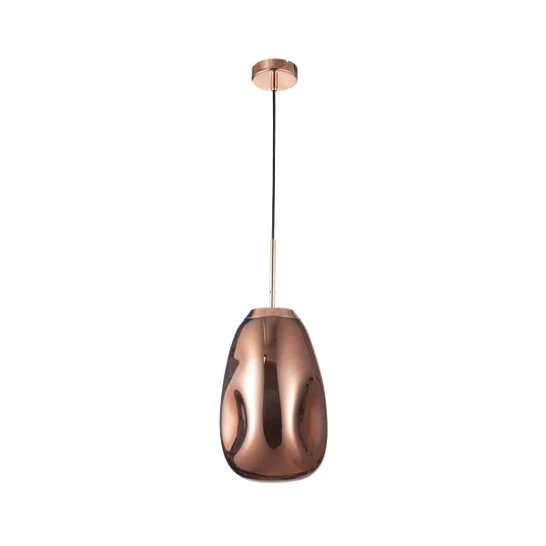 Nova Luce Lava - lampe suspendue - Ø 22 x 120 cm - cuivre