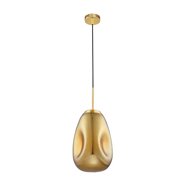 Nova Luce Lava - lampe suspendue - Ø 22,5 x 120 cm - or
