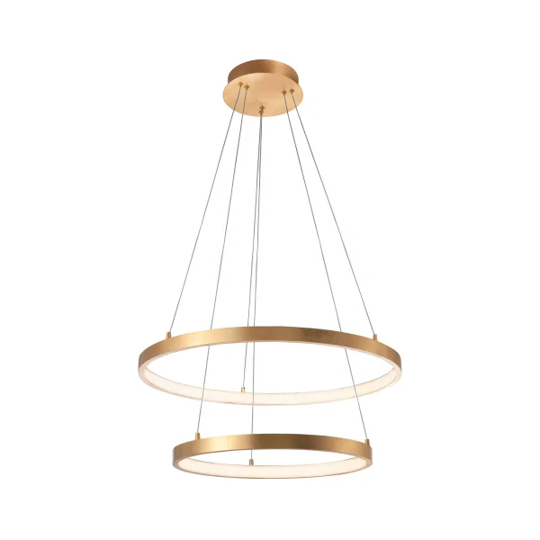 Nova Luce Leon - lampe suspendue - Ø 60 x 150 cm - 65W LED inclus - feuille d'or
