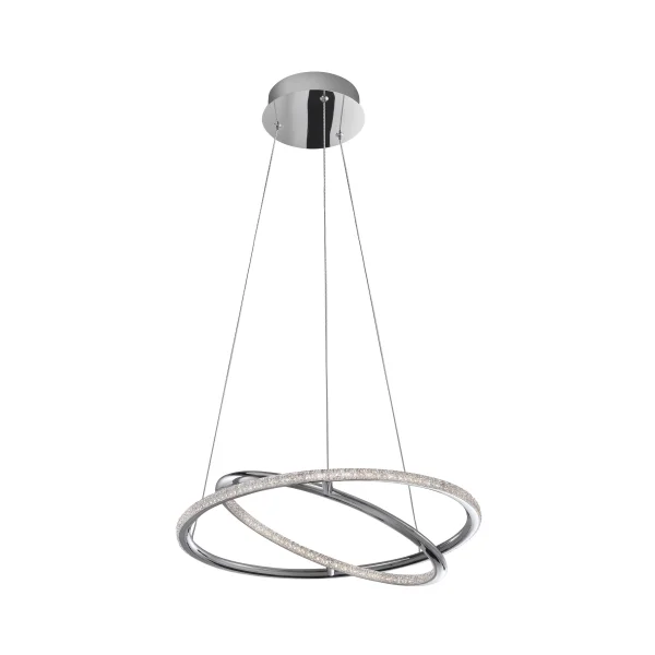 Nova Luce Livorno - lampe suspendue - Ø 45 x 120 cm - 29W LED inclus - chrome