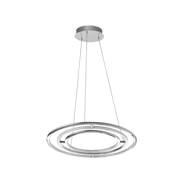 Nova Luce Livorno - lampe suspendue - Ø 60 x 120 cm - 55W LED inclus - chrome