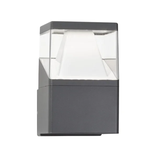 Nova Luce Lock - applique d'extérieur - 13,5 x 16 x 20 cm - 12W LED inclus - IP54 - gris foncé