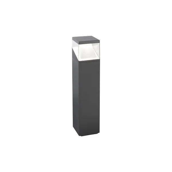 Nova Luce Lock - lampe de jardin - 13,5 x 13,5 x 50 cm - 12W LED inclus - IP54 - gris foncé