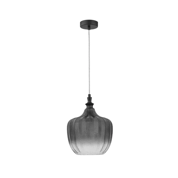 Nova Luce Loni - lampe suspendue - Ø 24 x 120 cm - gris fumé
