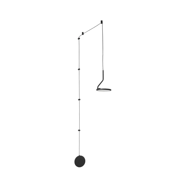 Nova Luce Luccelo - lampe suspendue - 16 x 16 x 400 cm - 10W LED inclus - noir sable