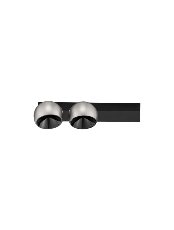 Nova Luce Lusa - applique murale - 36 x 14 x 10 cm - 21W dimmable LED inclus - nickel brumeux et noir