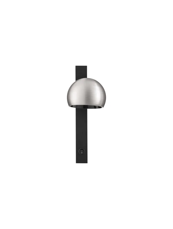 Nova Luce Lusa - applique murale - Ø 10 x 26 x 13 cm - 10W LED inclus - nickel brumeux et noir