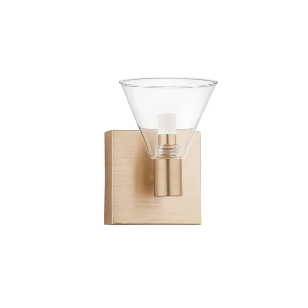 Nova Luce Marce - applique murale - 12 x 14,5 x 17,5 cm - 5W LED inclus - or et transparent