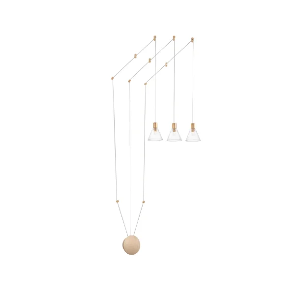 Nova Luce Marce - lampe suspendue - 12 x 14,5 x 400 cm - 15W LED inclus - or et transparent
