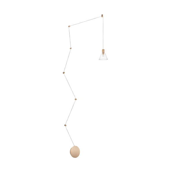 Nova Luce Marce - lampe suspendue - 12 x 14,5 x 400 cm - 5W LED inclus - or et transparent