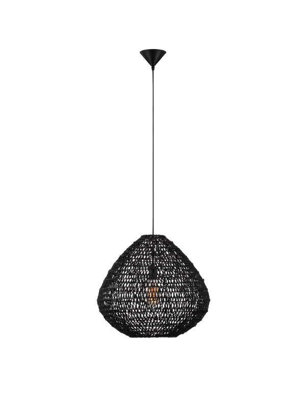Nova Luce Melody - lampe suspendue - Ø 50 x 200 cm - noir