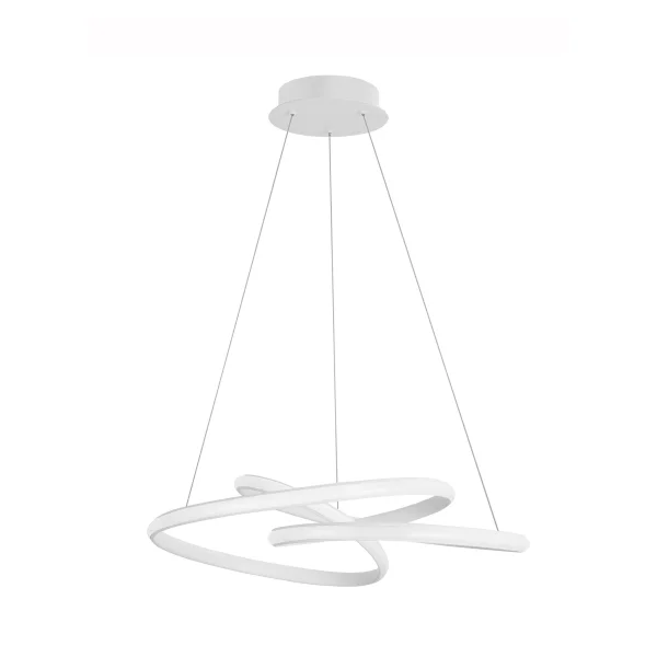 Nova Luce Menton - lampe suspendue - Ø 52 x 120 cm - 43W LED dimmable inclus - blanc sable