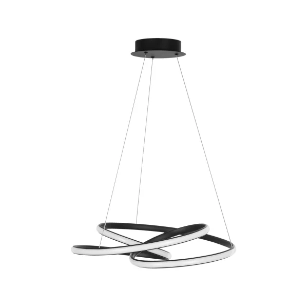 Nova Luce Menton - lampe suspendue - Ø 52 x 120 cm - 43W LED dimmable inclus - noir sable