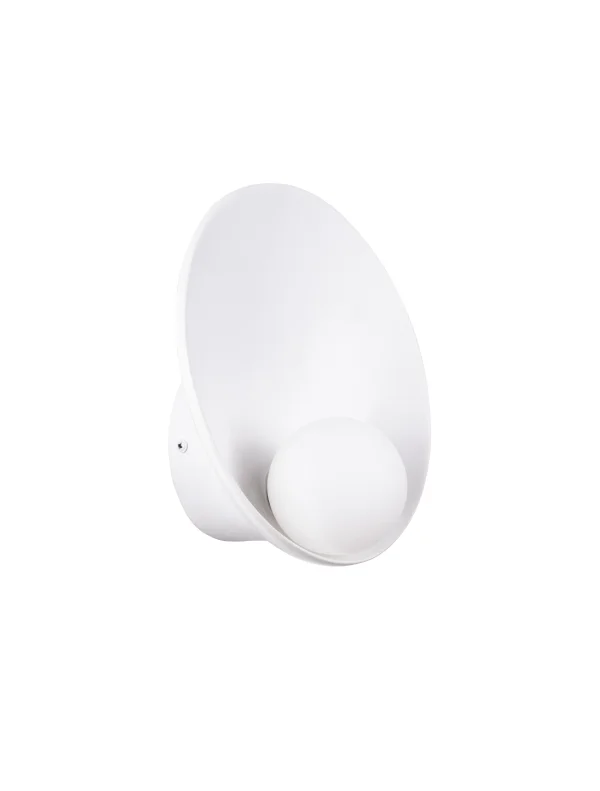 Nova Luce Minim - applique murale - Ø 23 x 23 cm - blanc sablé et verre opale