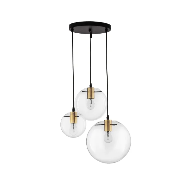 Nova Luce Mirale - lampe suspendue - Ø 42,5 x 170 cm - or et noir