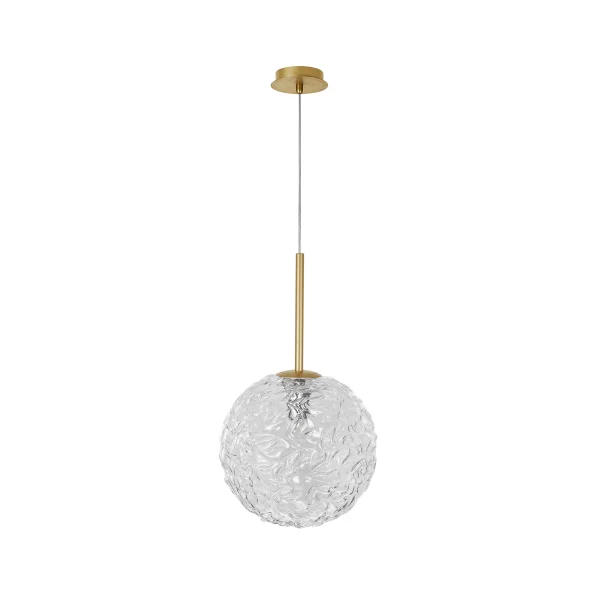 Nova Luce Mirano - lampe suspendue - Ø 30 x 180 cm - laiton doré et transparent
