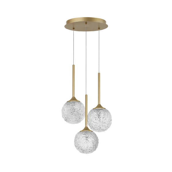 Nova Luce Mirano - lampe suspendue - Ø 32 x 180 cm - laiton doré et transparent
