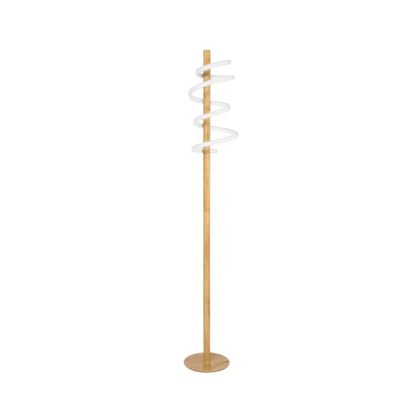 Nova Luce Mirco - lampadaire - 140 cm - 18W LED inclus - couleur bois et blanc