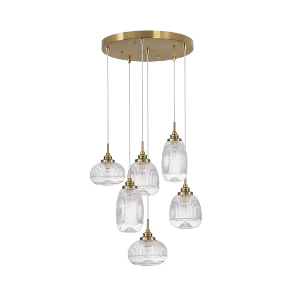 Nova Luce Mond - lampe suspendue - Ø 51 x 120 cm - or satiné et transparent