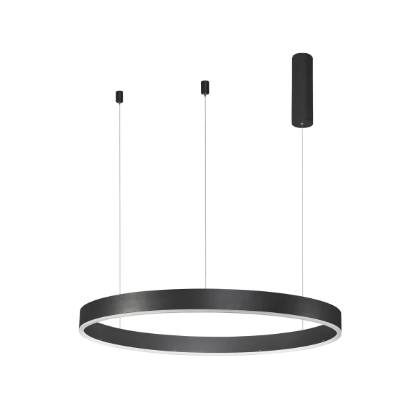 Nova Luce Motif - lampe suspendue - Ø 80 x 120 cm - 48W LED dimmable inclus - noir sable
