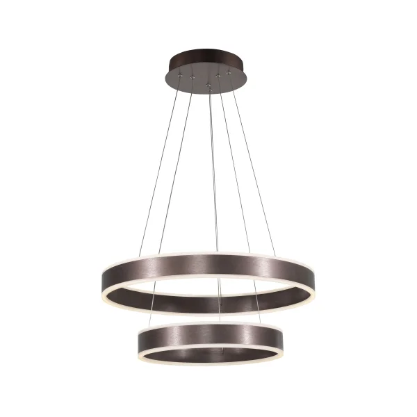 Nova Luce Nador - lampe suspendue - Ø 60 x 120 cm - 75W LED dimmable inclus - brun café