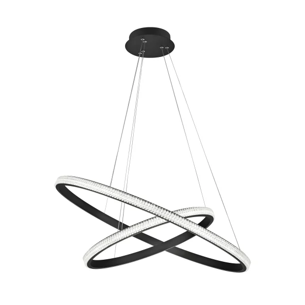 Nova Luce Nager - lampe suspendue - Ø 67 x 120 cm - 45W LED dimmable inclus - sand black