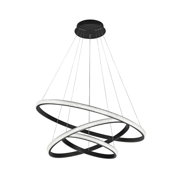 Nova Luce Nager - lampe suspendue - Ø 78 x 120 cm - 62W LED dimmable inclus - noir sable