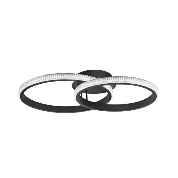 Nova Luce Nager - plafonnier - 62,5 x 41,5 x 17 cm - 28W LED inclus - noir sable